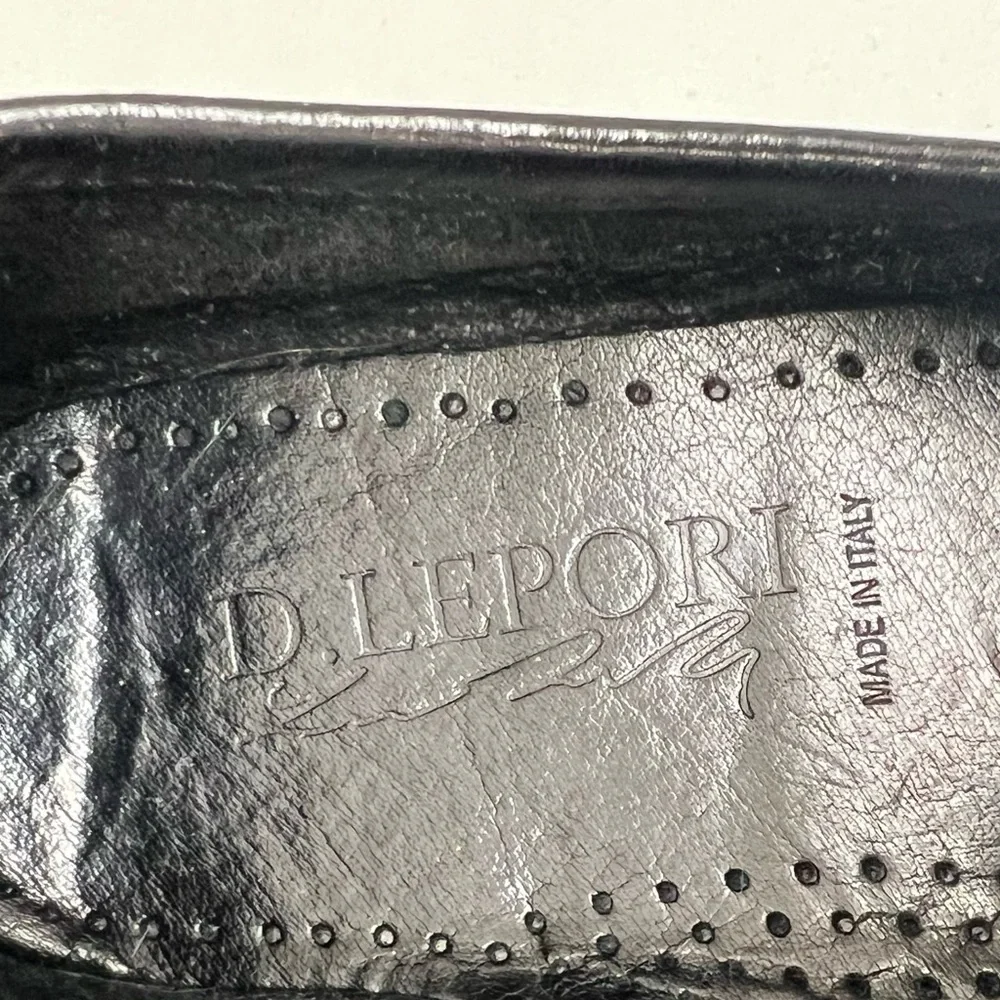 D Lepori Woven Black Leather Loafers Mens size 11 42